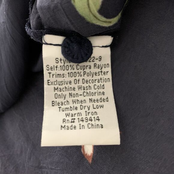 Johnny Was Elsarose Tunic Top XL Navy Embroidered Floral Colorful Festival Boho - Picture 13 of 13